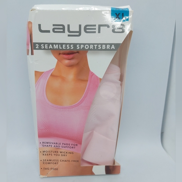 Layer 8 Sports Bra Light Pink Athletic Gym Women's Size XL 1 - Picture 1 of 7